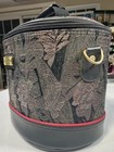 Vintage American Tourister Train Case Floral Tapestry Oval Makeup Bag Travel