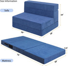 Folding Floor Sofa Bed Convertible Sleeper Chair Mattress Washable Cover