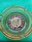 Vintage 1950s  Lucky Strike Club Las Vegas Casino Ashtray Amber Glass