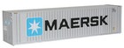 Walthers 40  Hi Cube Corrugated Container W flat Roof - Maersk Ho Scale