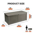 120 Gallon Outdoor Storage Box Patio Deck Lockable Container Organizer Cushion