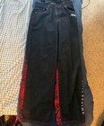 Civil Regime Godzilla Flames And Agony Raw Denim Jeans In Black 30w