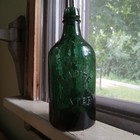 1870s Teal Green Congress   Empire Spring Co Saratoga Pint Empire Water Bottle