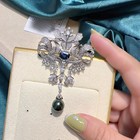 Bride s Wedding Flower Crown Tears Clear Zircon Crystal Bridesmaid Brooch Pin