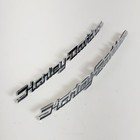 Harley Davidson Chrome   Black Fuel Tank Emblems Set 08-23 Touring Oem