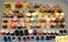 Vintage Lot S3 Of About 85 Plastic Sewing Spools  With Thread 