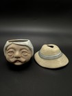 Art Pottery Incense Burner   Censer - Whimsical Old Man Face W  Hat Lid - Aroma