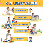 5 In 1 Baby Push Walker For Baby Boy  Blue   Activity Center Learning To Walk  S