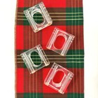Clear Lucite Square 4x Salt   Pepper Napkin Rings Vtg 1970s Mcm