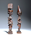 Rare Pair Of Luluwa Charm Amulet Figures Congo African Art Africain Sculpture