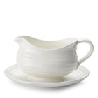 Portmeirion Sophie Conran White Porcelain Gravy Boat And Stand  24 Oz