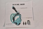 Full Face Diving Mask Snorkel Set One Size Blue Black Swimming Snorkeling Adult