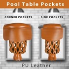 Collapsar Pool Table Pockets Set Of 6   Leatherette Billiard Accessories