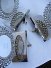Simply Shabby Chic Christmas Stocking Hanger Lot W  Picture Frame Jeweled Silver