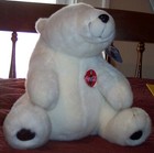 Vintage Coca Cola Polar Teddy Bear With Plastic Coke Button Plush 1993 Large Tag