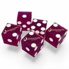 Set 5 Horseshoe Vegas Casino Craps Dice Purple Frosted Matching Serial  s  pouch