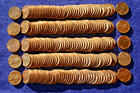 5 Rolls 1960-d Lincoln Cent Large Date Penny Rolls From Original Bank Wrap Obw