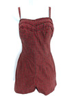 Vintage Jantzen Swimsuit Playsuit 40s 50s Controlled Cotton Zipper Pin-up Xs s