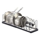  Home Adjustable Lid   Pan Organizer - Kitchen Drawer Storage Shelf Rack Black