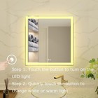 Led Bathroom Mirror  30  30  Dimming Color Temperature  Anti Fog  Touchscreen