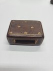 Vintage Leather Match Safe Vesta Case Holder Gold Tooled Pocket Match Box