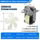 S99080199 Bathroom Exhaust Motor     80 Cfm  4 0 Sones Powerful Vent Fan   