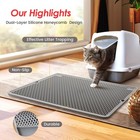 Cat Litter Mat   Box Trapping For Kitty   20x15 Inch  Grey 