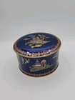 Vintage 5 1 2  Enamel Tin With Beautiful Asian Designs By Daher Made In England 