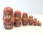 Russian Matryoshka Nesting Dolls 7-pc Set 4 5  Hand-painted Wooden Floral