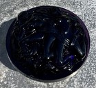 Art Deco Hoffman Schlevogt Black Amethyst Ingrid Glass Dresser Box Jar Nude