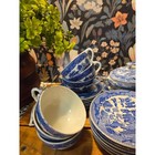 Vintage 1950s Blue Willow Fine China Childrens Playtea Set Of 26 Pieces