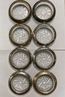 Vintage Sterling Silver Rim Glass Coaster Lot Of 8 Anston Frank Whiting Co 925