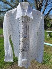 Mens Vtg 60s 70s After Six Black White Gray Ruffle Tuxedo Prom Shirt 15 5 35 Nos
