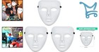 3 Pcs Halloween Mask White Full Face Plastic Costumes Party Masks