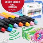 Kingart 72 Count Gel Stick Crayons Vibrant Colors Water Soluble Non Toxic