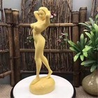 Chinese Boxwood Wood Carving Beauty Body Statue Art Crafts