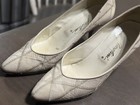 Pair Of Vintage Garolini High Heel Shoes - Made In Italy 8n Patchwork Snake Skin