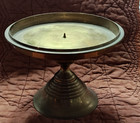 Vintage Large Brass Pedestal Candle Holder  6 25  Inner Diameter