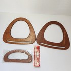 2 Sets Wood Handles For Bags Purses Sewing Craft Boho Hippie 10   8  Vintage Diy