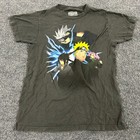 Naruto T Shirt Mens Size S Charcoal Gray Graphic Ripple Junction Anime Sasuke