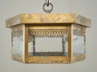 Traditional Seeded Glass Brushed Brass Flush Mount Light