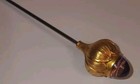 Antique Art Nouveau 14k Gold Lotus Hatpin Victorian Flower Acorn Amethyst Glass