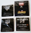 4 Marvel Gear Goods Enamel Pins Loot Crate New Sealed Packaging