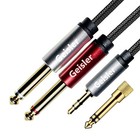 3 5mm Trs Stereo To Dual 1 4 Ts Male Y Splitter Cable Low Noise Audio Cord New