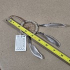 Authentic Navajo Dream Catcher Handcrafted Grey Beads Feathers 2  Diameter