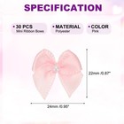 30 Pcs Mini Ribbon Bows  Flower Pearl Sewing Appliques Decoration pink 