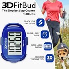 3d Fitbud Simple Step Counter Walking 3d Pedometer With Clip   Royal Blue New