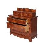 Antique Victorian Carved Flame Mahogany Five Drawer Chest C1880