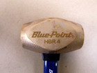 New Hbr4 Blue Point 4 Lb Brass Fiberglass Hammer 12  Handle Hbr4
