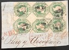 Great Britain Scott  5a Used  Block Of 6 On Piece  Very Rare  Unlisted In Scott